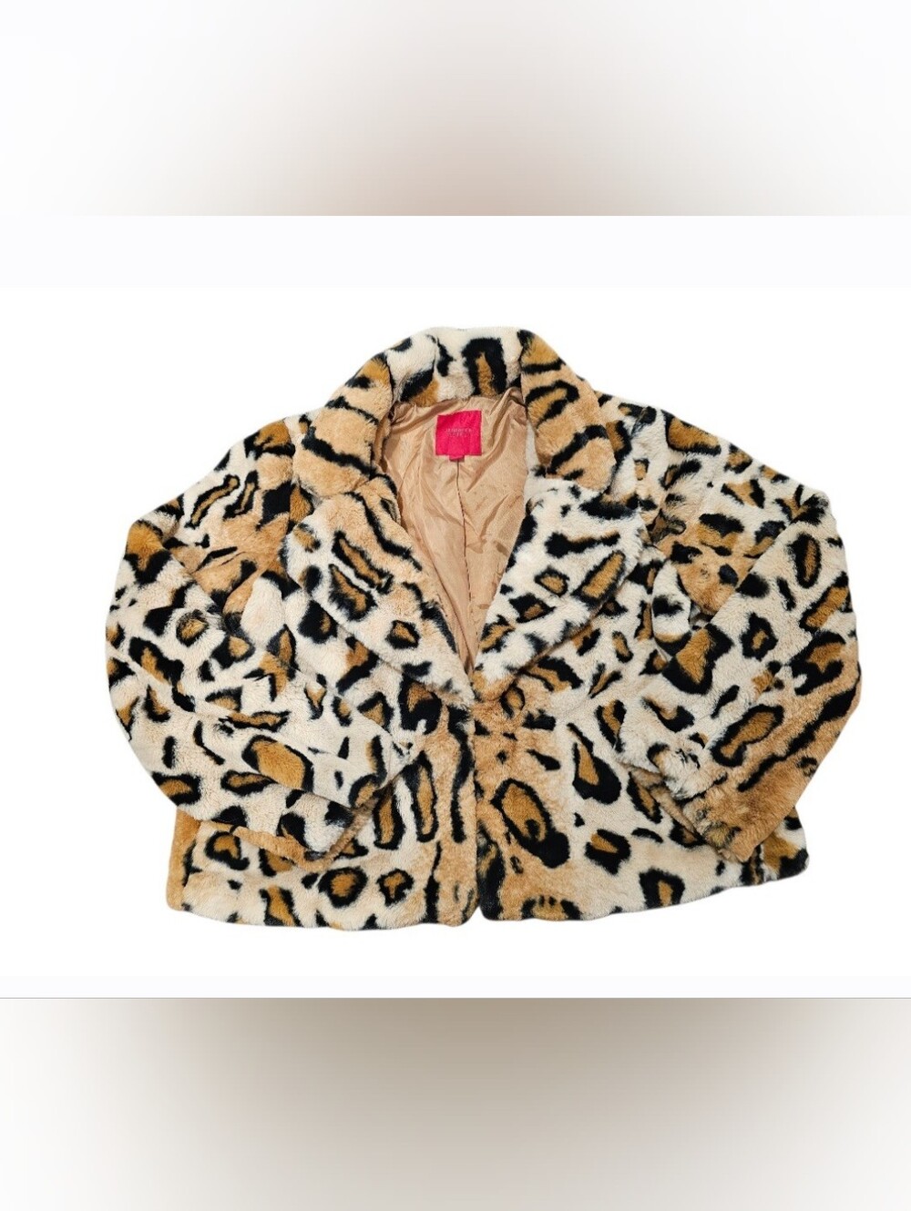 Jennifer Lopez Leopard Print Faux Fur Jacket Size Large